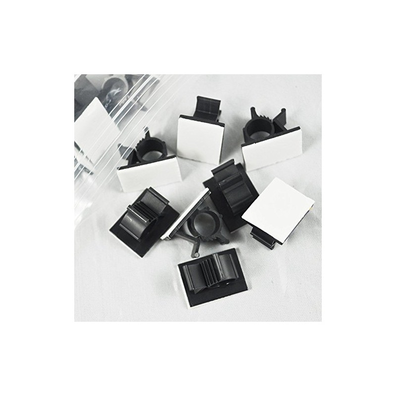 Adhesive Backed Locking Clips 1" - 10 Pieces - Black