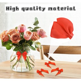 WisePoint Satin Ribbon Mini Bows - 30pcs, 7cm with Double-Sided Adhesive Tape & Gift Wire, Silk Self-Adhesive Bows for Decorate Gifts & DIY Packaging, Wedding & Party (Red)