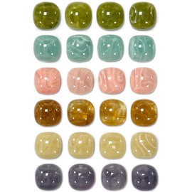 Qualsen 24 Pcs Fridge Magnets Refrigerator Magnets, Mini Cute Magnets for Whiteboard Strong Magnets Jade Pattern Locker Magnets Decorative Magnets Small Magnets for Fridge Kitchen Dishwasher(Square)