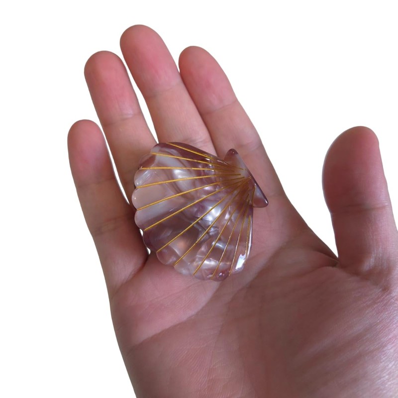 Colorful Ocean Shell Hair Clip,Acetate Claw Clips,Hair Clips for Women,Red