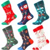 BISOUSOX Mens Christmas Socks Crazy Funny Dress Colorful Novelty Warm