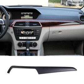 car-king888 Matte Black Center Dashboard Panel Strip Trim Kit For Benz C-Class W204 2010-13
