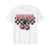 Cute Disco Checkered Cherry Bow Coquette Mama Mother's Day T-Shirt