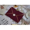 JoliCoon 3 Envelopes A6 Dark Red with Gold Foil and
