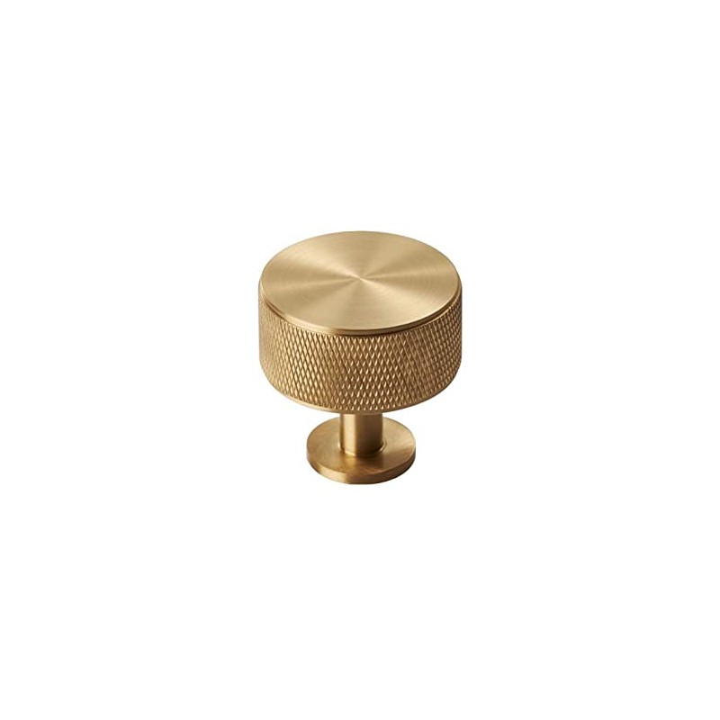 Carlisle Brass Knurled Cabinet Radio Knob, Satin Brass, FTD703