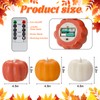 3PCS Fall Flameless Pumpkin Candles - Battery-Powered Flickering Candle with