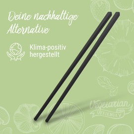 elastoREuse - Chopsticks Dishwasher Safe Made of BPA Free Plastic in Set of 2 - Chopsticks to Go 25 cm for Asian Food such as Sushi, Dumplings, Fried Rice etc. - Chopsticks for Eating (Black)