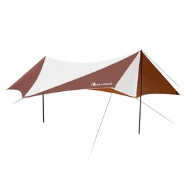 Moon Lence Camping Tent Tarp, Hammock Rain Fly, Waterproof Sun Shade Canopy, 24 x 50 inches, White (Coffee & White, Large)
