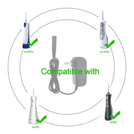 Cargador de repuesto para Waterpik WP360 WP462 WP450 WF13 WP100 Water Flosser, YLA-03010 adaptador de cable de alimentación de repuesto (2 puntas)