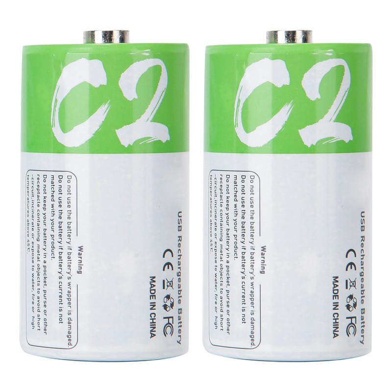 2Pcs C Rechargeable Batteries USB Port 5000wmh 1.5V High Capacity
