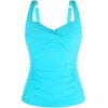 Ocean Blues Women's Sky Blue Tummy Control Tankini Top with