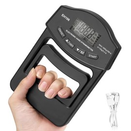 Dinamómetro Digital de Mano YOMYM, Medición de Fuerza de Agarre 90 kg/185 lb, Potencia de Agarre Electrónico de Mano, para Pruebas de Fuerza de Agarre