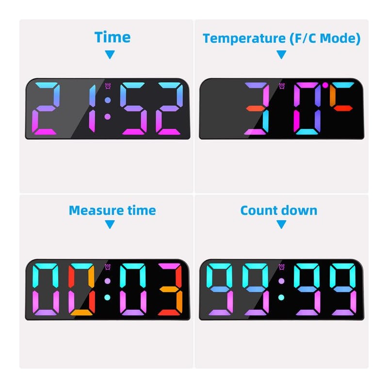 Koolertron Digital Wall Clock, Large Display, LED Clock with Remote