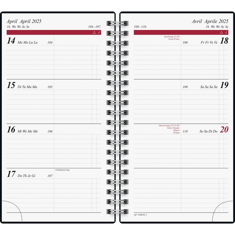 rido/idé Pocket Diary Model Timing 2 (2025), 2 Pages =