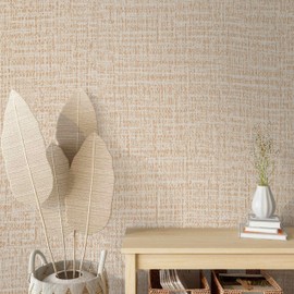 Guvana Grasscloth Peel and Stick Wallpaper Beige Textured Contact Paper Modern Removable Self Adhesive Wall Paper Thicken Fabric Faux Linen Wallpaper for Bathroom Living Room Cabinets 78.7inx15.7in