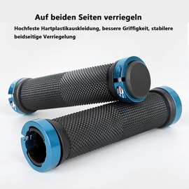 SHULLIN 1 Pair of Ergonomic Bicycle Grips Handlebar Grips Bike Handle Grip MTB Grips Handlebar Grips with Aluminium Lock and Allen Key for 22.2 mm Bicycle (Blue)