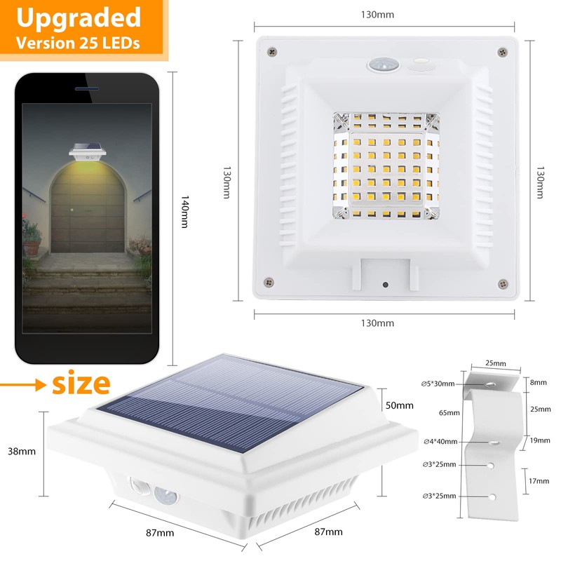 KEENZO Solar Gutter Lights - Bright Solar Powered led Fence