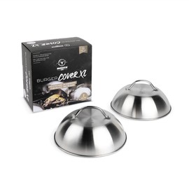Moesta-BBQ 19318 XL BurgerCover Set of 2 – Melting Bell for Cheeseburgers – Melting and Cover for Grill and Teppanyaki