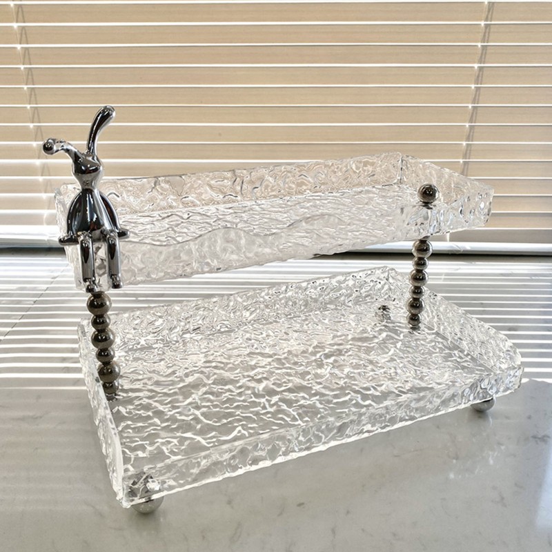 Bathroom Countertop Organizer Shelf 2 Tier Acrylic Water Wave Bathroom