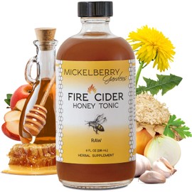 Mickelberry Gardens Fire Cider Apple Cider Vinegar Honey Tonic with Organic Turmeric Root, Ginger Root & Dandelion - Natural Digestion & Immune Support (8 Ounces)