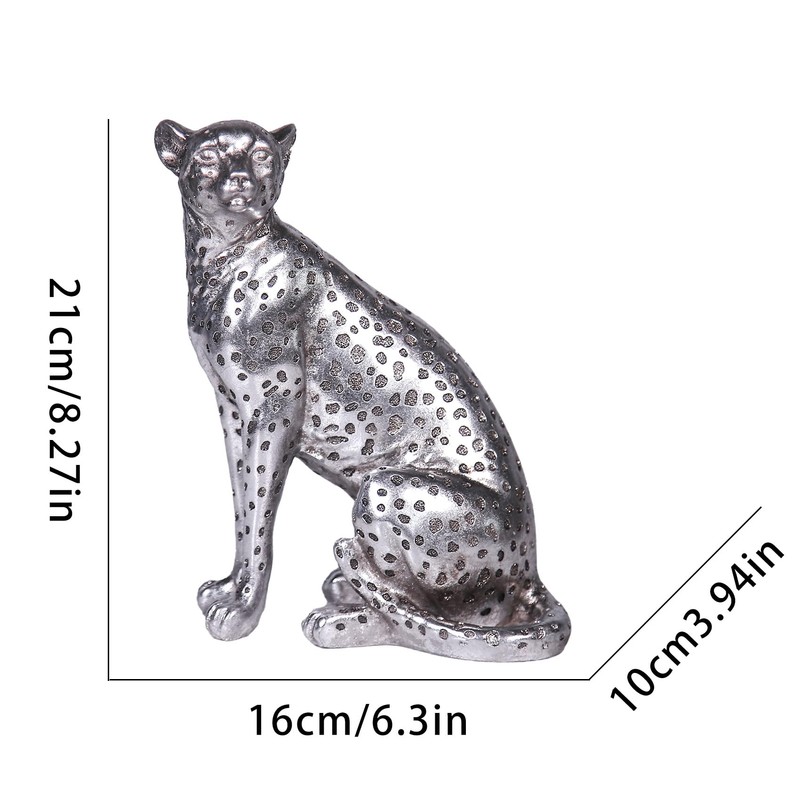 Cheetah Statue Home Decor Leopard Sculpture Resin Sitting Cheetah Figurine