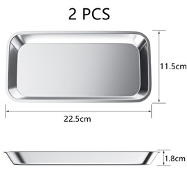 2 PCS Stainless Steel Tray for Lab Intrument Supplies Tools