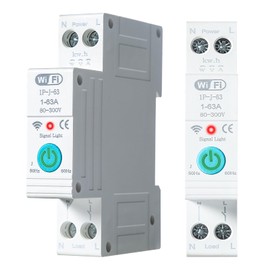 Jadeshay Smart WiFi Switch Timer 1P 63A Circuit Breaker Relay DIN Rail Smart Energy Monitor Meter,Remote Control by Tuya APP,Overvoltage Protector Relay Switch for Household Appliances