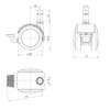 5 x Hard Bottom Roles with Parking Brake 11 mm/50