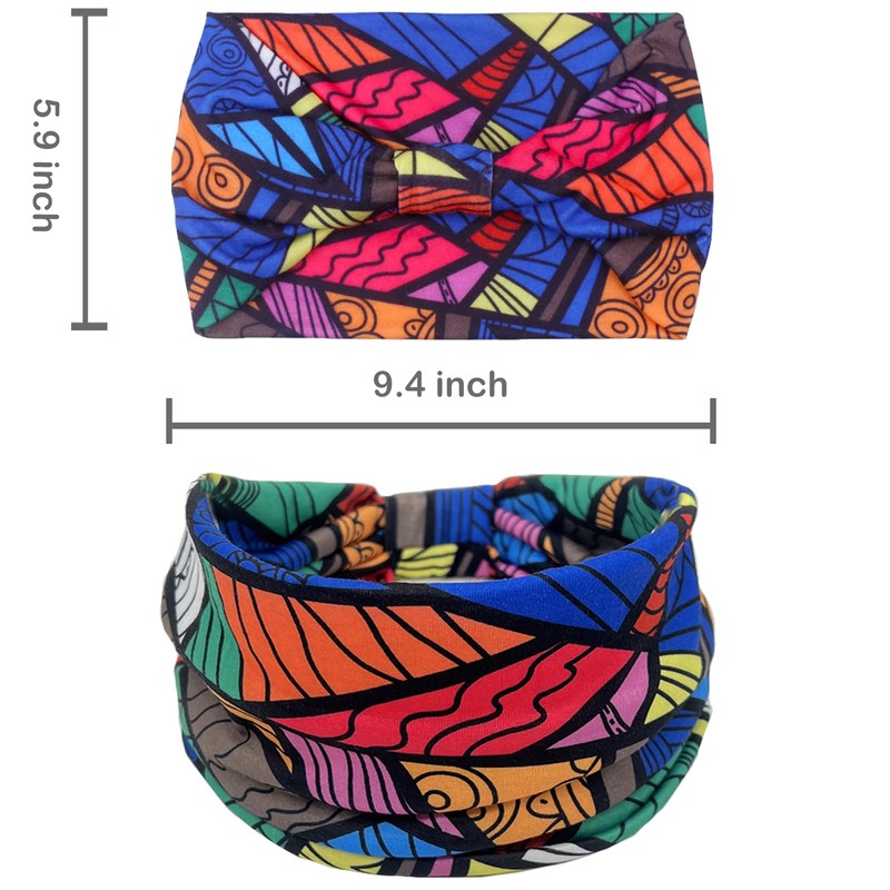 IVARYSS Wide Headbands for Women, Knotted Head Wraps Turbans, Large