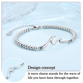 ACOGVN Sister Gifts from Sister Brother, Sister Wave Bracelet Gifts as Big Sister Christmas Birthday Mothers Day Valentines Day Easter Stocking Stuffers Graduation Back to Shool Gifts Presents