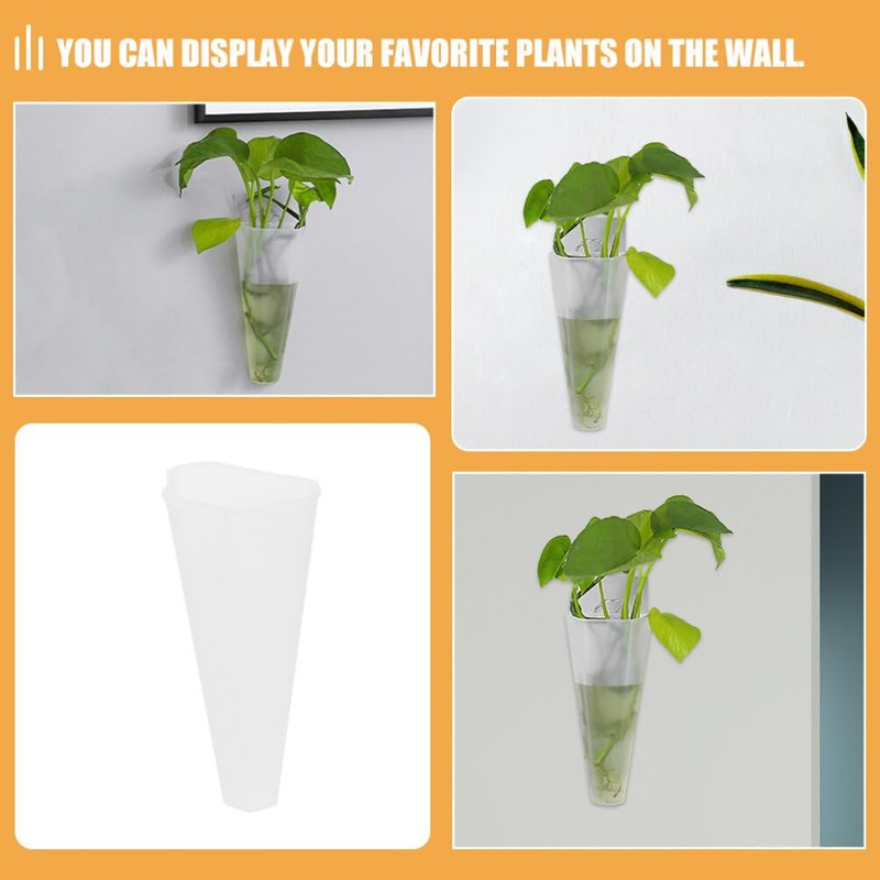 Toddmomy 2pcs Wall Mounted Plant Terrariums Cone Shaped Hanging Planter
