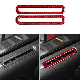 MIQZUUY Carbon Fiber Car Interior Door Air Vent Outlet Trim Decoration Accessories for Ford Mustang 2015 2016 2017 2018 2019
