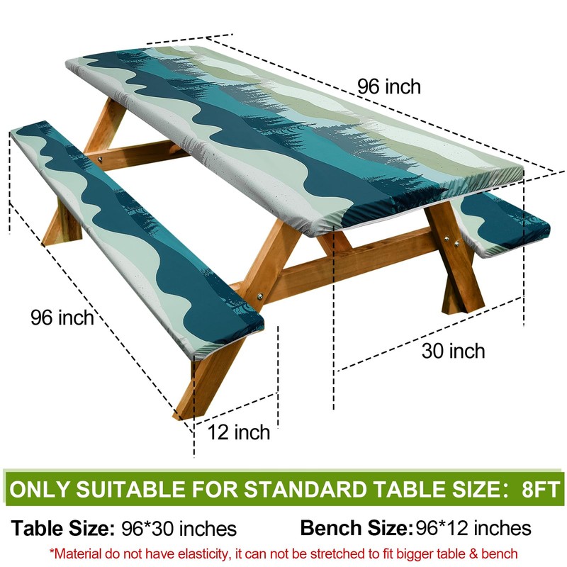 Picnic Table Cover with Bench Covers Camping Essentials Waterproof Windproof