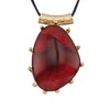 GelConnie Retro Red Teardrop Pendant Necklace Luxurious Design, Handmade Long