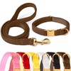 GAMUDA Velvet Dog Collar and Leash, Super Soft and Smooth,