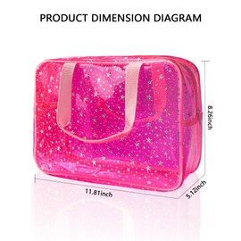 ONEART Waterproof PVC Cosmetic Bag - Clear Makeup Pouch for Travel Toiletry Organizer - Wrinkle-Resistant & Lightweight (1-Pack) (Black)