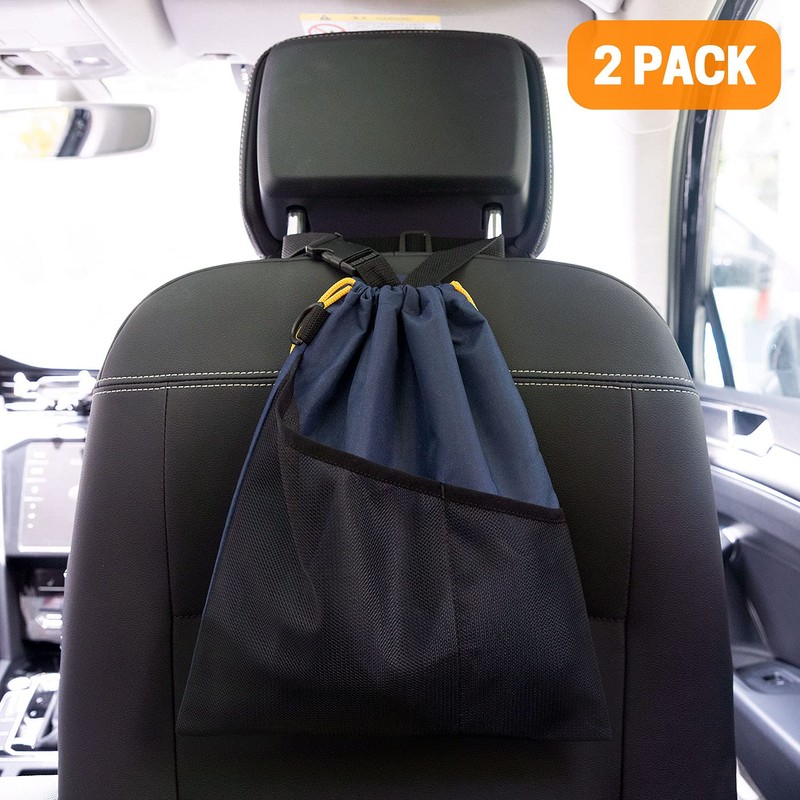 GNEGNI 2PCS Car Garbage Can, Hanging Car Trash Bag with