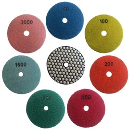 Konfor 100mm Diamond Polishing Pad Dry Grinding Cutter for Marble Granite 7 Piece Set