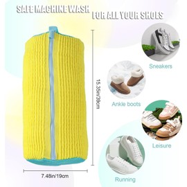 ZIKSUN Shoe Washing Machine Bag, 360° Deep Wrap-Around Cleaning Laundry Bag for Shoes with Zipper Hook, Reusable Lightweight Portable Shoe Bag