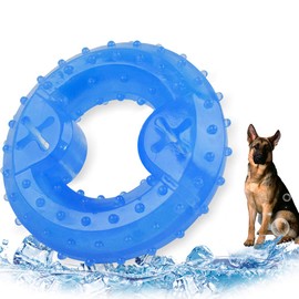 Juguete de enfriamiento para perros, anillo de dentición para cachorros, juguete para masticar para perros, juguetes resistentes y duraderos para masc