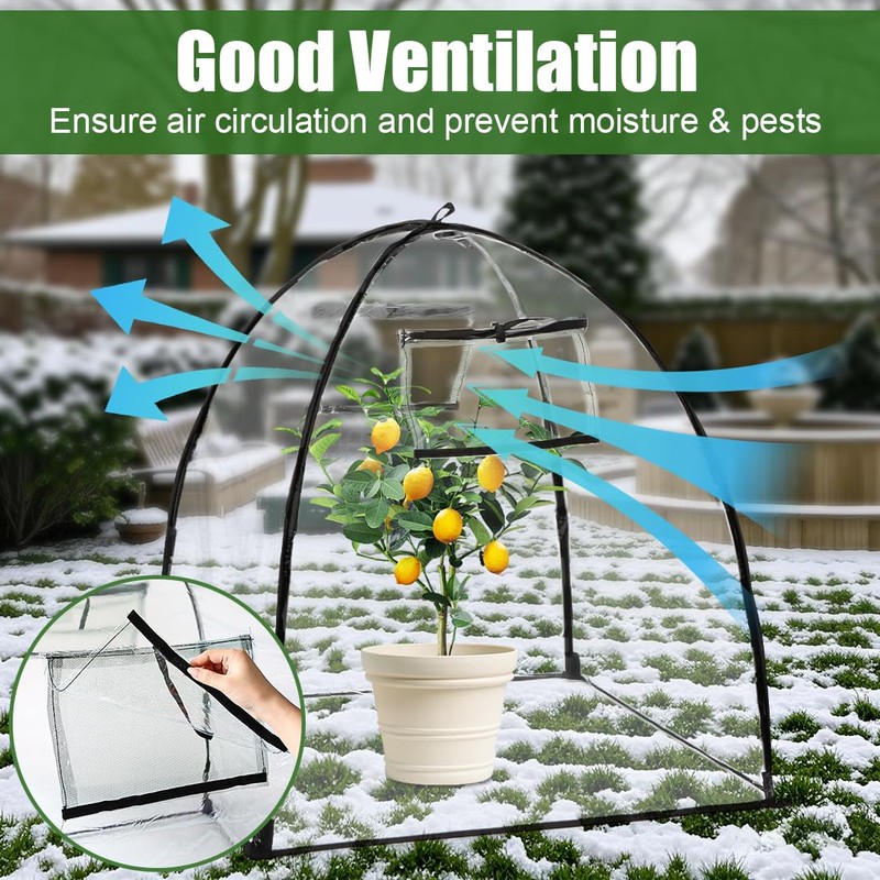 Plant Covers Freeze Protection, Clear Outdoor Garden Frost Cover, Plant