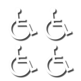 4-Pack Handicap Disability Decal Stickers - Enhance Road Safety and Parking Awareness - 6-Year Durability, 5x4, White