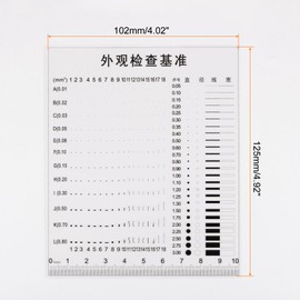 HARFINGTON High Precision SEC Size Estimation Chart 10cm 0.2mm Covered Transparency Flaw Detection Film Ruler for Diameter Area Line Width Defects Measuring