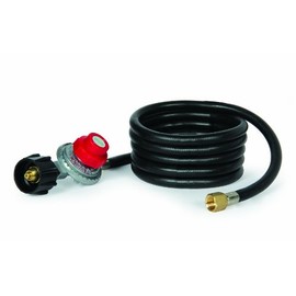 Camco 58034 8' Propane Hose with Regulator for Little Red Campfire, Black