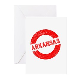 CafePress Rubber Ink Stamp Arkansas Greeting Cards Folded Greeting Cards (10-pack) Matte