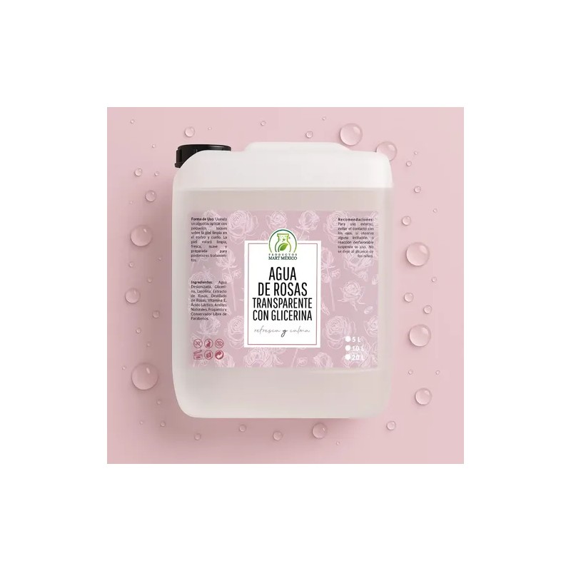 Agua De Rosas Con Glicerina Transparente 5 Litros