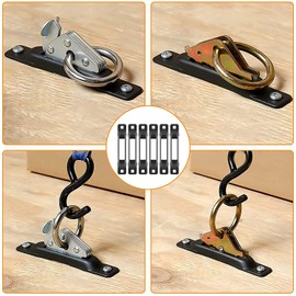 6 E-Track Single Slot Tie-Downs Mini Powder-Coated Steel Anchor Tie-Down Slots - for E-Track Ratchet/Cam Straps | Secure Motorcycles, Cargo Loads, Bikes in Trailers, Pickups, Vans, Trucks