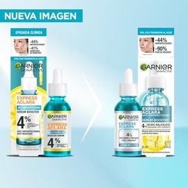 Garnier Express Aclara Sérum Anti Imperfecciones, con Concentrado de Vitamina C, Ácido Salicílico y Niacinamida para Piel Grasa y/o con Tendencia al A
