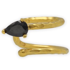 Handmade Rechts - Schwarz Gold 925 Sterling Silber Ohr Manschette Ohrring für Frauen kein Piercing hypoallergen Boho-Chic ungewöhnliches Geschenk für Sie nicht durchbohrten Ohren