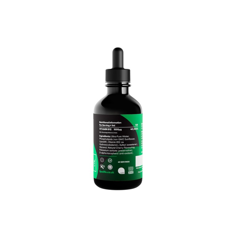 Lipolife Vegan Liposomal Vitamin B12 High Strength | 60 Days